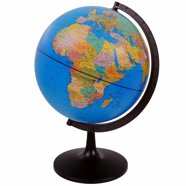 32 Cm Globe World Map Atlas Revolving With Stand Educational Uk Seller