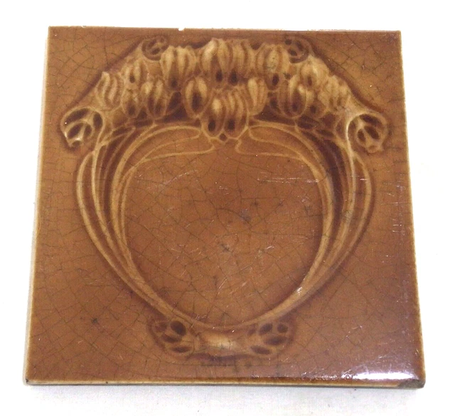 antique victorian art nouveau fireplace tiles