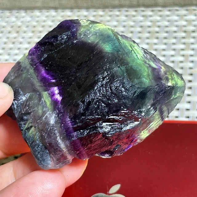 Raw Fluorite Crystals - rainbow - Rough Stone Healing Natural Gemstone 100g A34