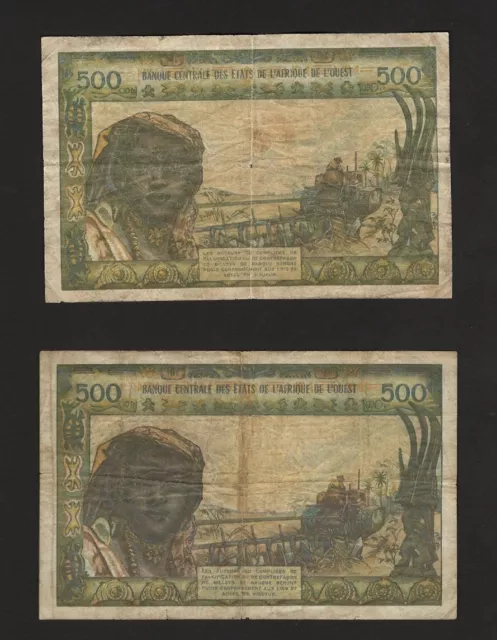 Lot X2 🌍Afrique De L’Ouest🌍 Billet 500  Francs