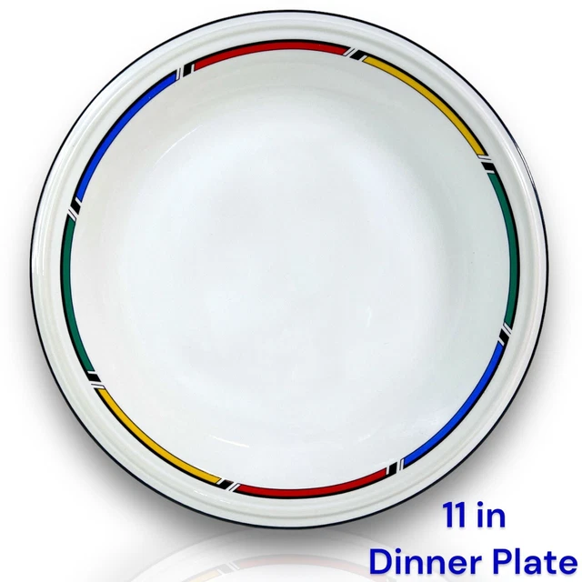 Studio Nova Color Rings 11 in Dinner Serving Plate Red Green Blue Rainbow