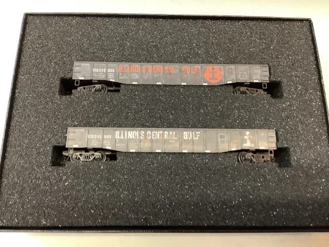 Micro Trains#993 05 044 N scale "Illinois Central Gulf” weathered gondola 2 pack