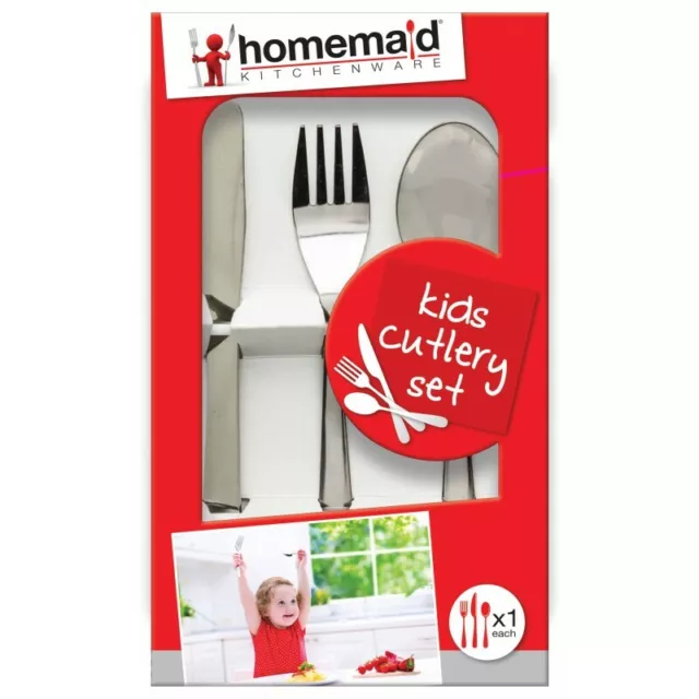 New 3 Piece Kids Cutlery Set Spoon, Knife and Fork Good Quality