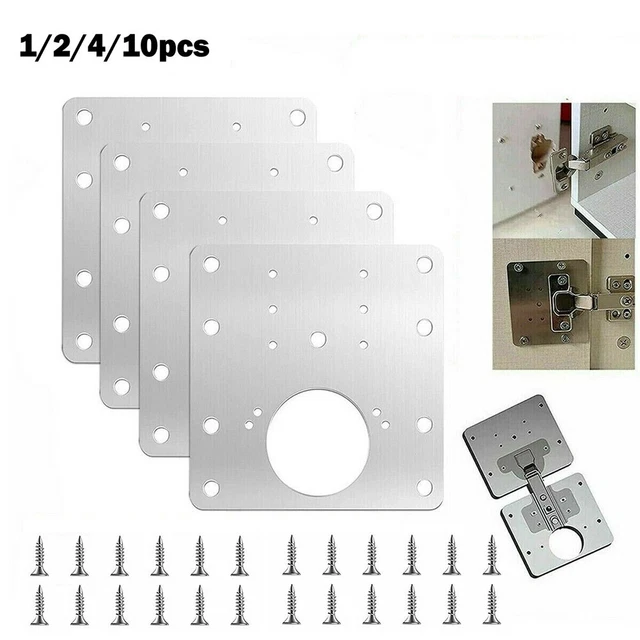 Ensemble de plaque de fixation de charnière en acier inoxydable 10 pièces pour