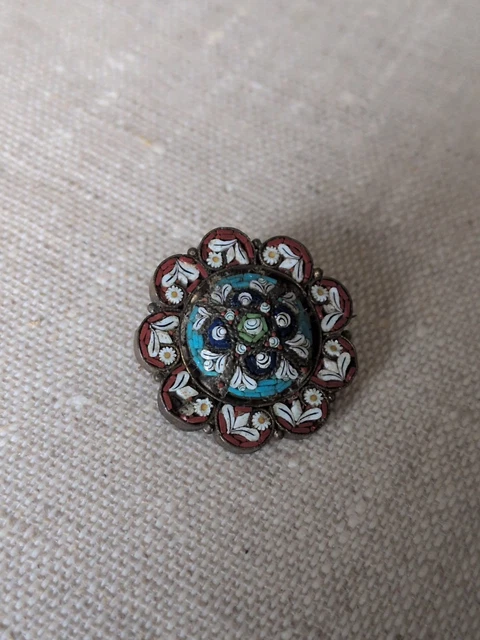 Broche Ancienne En Vermeil Et émaux Bressans