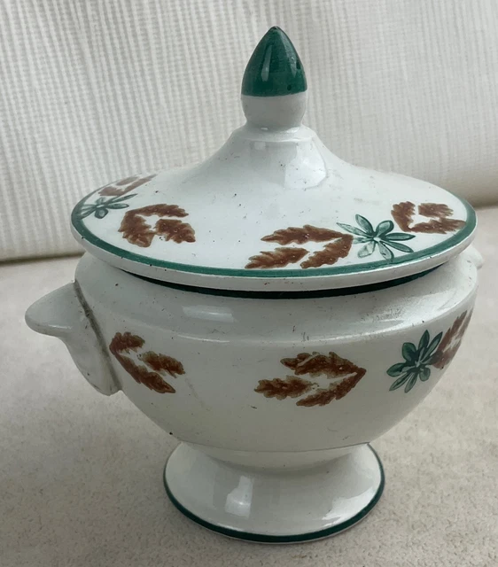 Ancienne Dinette Poupée 19e Siècle Faïence Française Modèle Au Coq, 3 Pièces