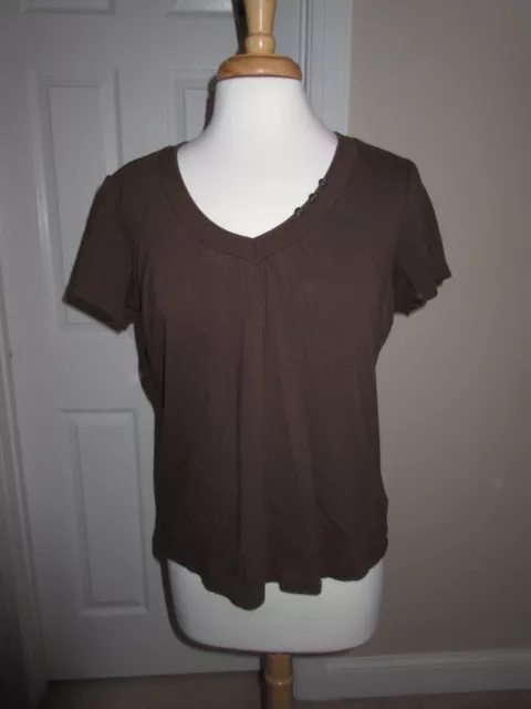 SS SHIRT - St. John's Bay - Brown - Knit Top - Sz Large