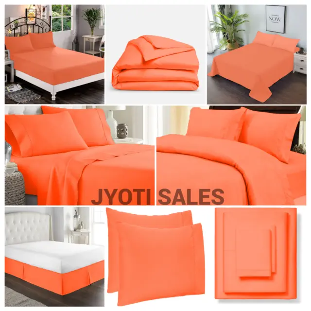 AU Choice Bedding 1000 TC OR 1200 TC Egyptian Cotton Orange Solid Choose Item