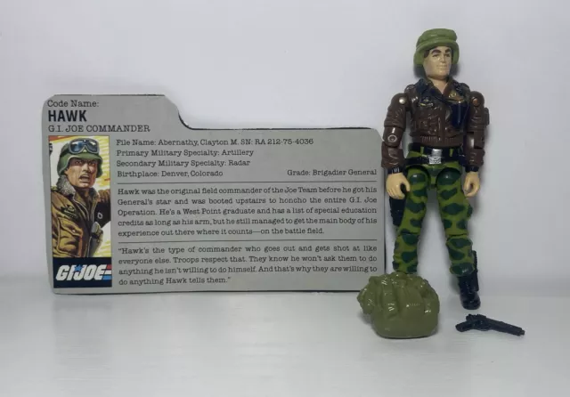 Figura Completa Vintage GI Joe ARAH 1986 HALCÓN con Tarjeta de Archivo HASBRO 184 C8