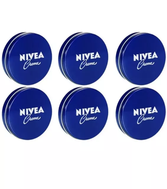 6 Pz Nivea Creme Crema Corpo, Viso E Mani, Idratante 150 Ml 48H Crema Multiuso