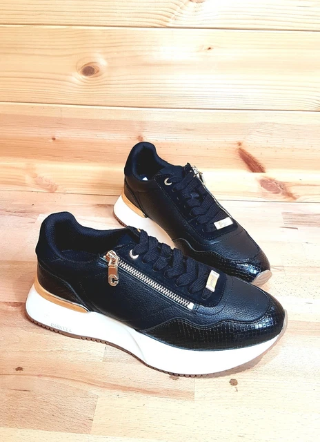 CARVELA KURT GEIGER Flare Zip Black Leather Trainers UK Ladies 7 EU 40 59.95 PicClick UK