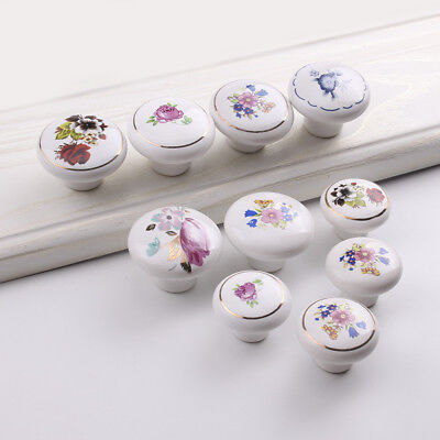1pcs Ceramic Door Knobs Drawer Cabinet Wardrobe Pull Handle Cupboard