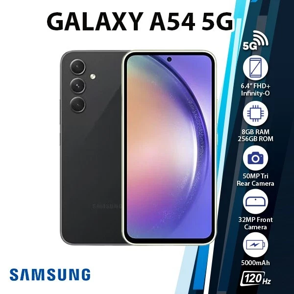 (UNLOCKED)SAMSUNG GALAXY A54 5G 8GB+256GB Dual SIM Smartphone BLACK £