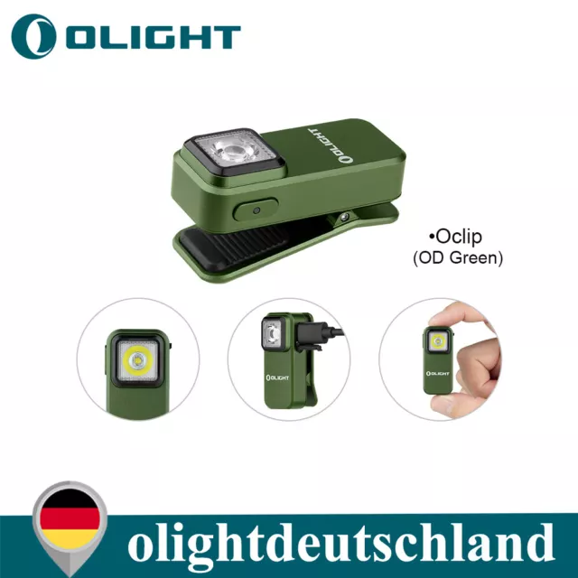 Olight Oclip multifunktionales Clip-Licht mit 2 Lichtquellen （OD Green）EDC