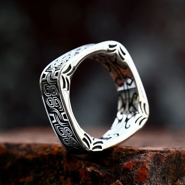 Retro Biker Ring Vintage Men's Viking Celtic Knot Wedding Band Stainless Steel