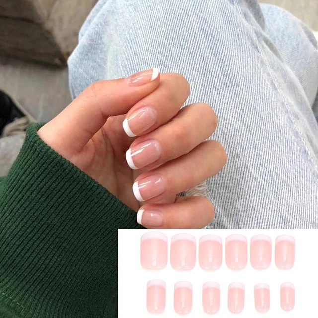 de manucure Faux ongles Faux ongles français courts Portable Pointe des ongles