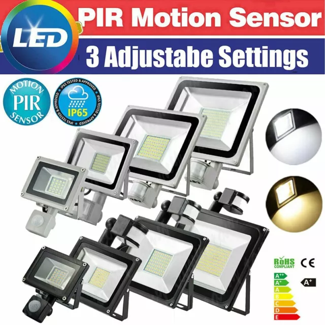 LED Fluter mit Bewegungsmelder 10-50W Flutlicht Scheinwerfer Außen Strahler IP65