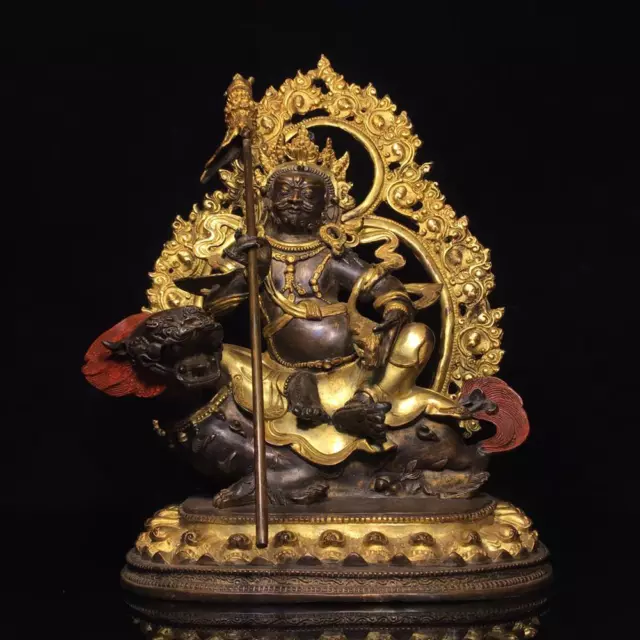 30CM Old Chinese Bronze Statue Buddha Q744