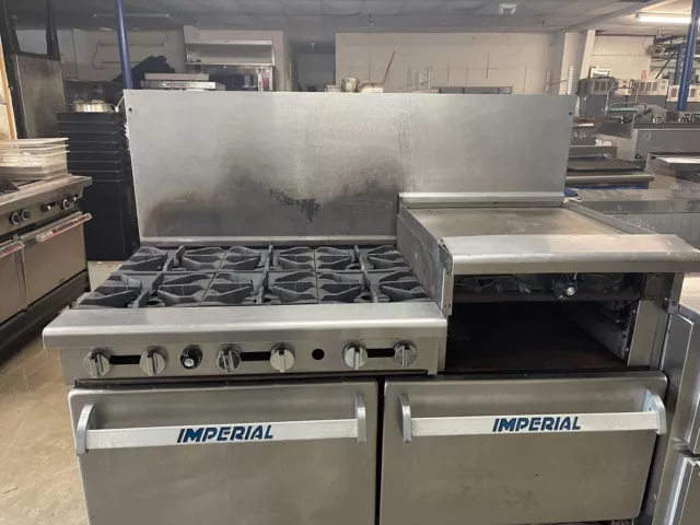 Imperial Gas 6 Burner Range 24'' Raised Griddle with Broiler IR-6-RG24