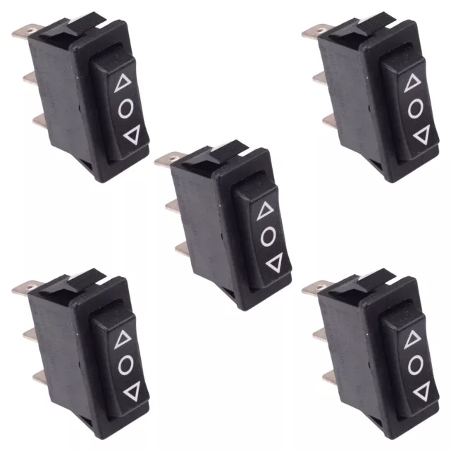 5 x Black (On)-Off-(on) Momentary Rocker Switch 30 x 11mm SPDT 16A