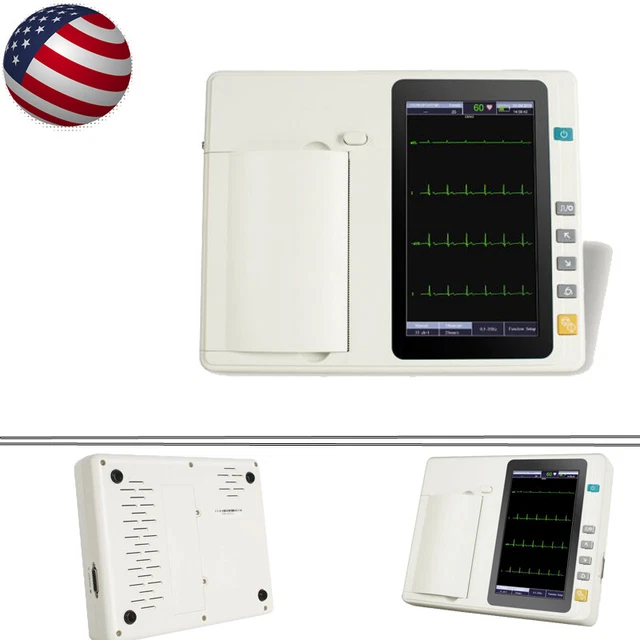 7’’ LCD Touch Screen Digital 6 Channel Electrocardiograph ECG/EKG Machine