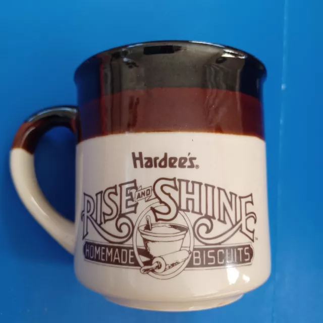 Vintage 1989 Hardees Rise and Shine Homemade Biscuits Coffee Cup Mug Diner Style
