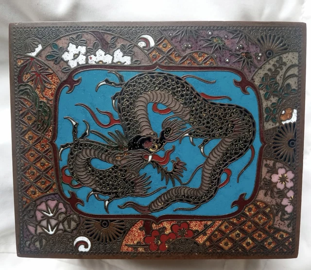Antique Japanese Meiji Cloisonne Dragon Box, Over 120 Years Old! Antique Japanese Meiji Cloisonne Dragon Box, Over 120 Years Old!