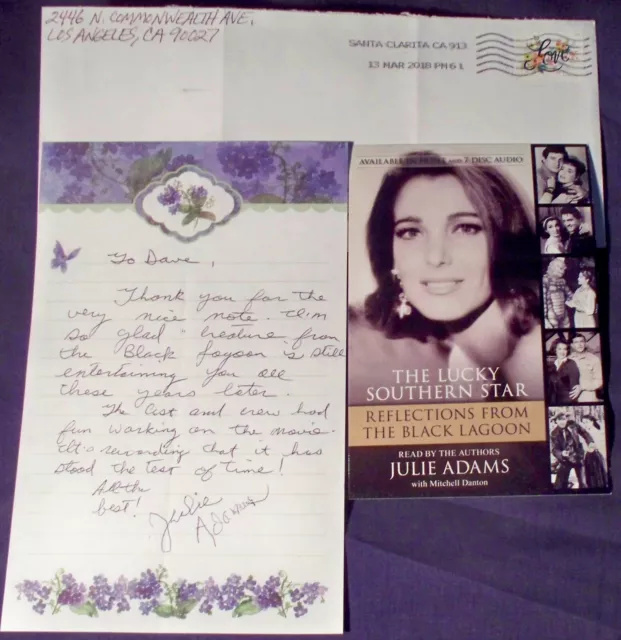 Julie Adams signed Letter - includes The Creature from the Black Lagoon content