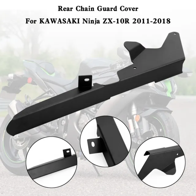 Sprocket Chain Guard Protector Cover For KAWASAKI ZX-10R 2011-2018 Black H10