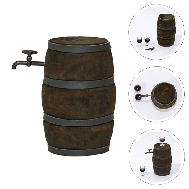 Mobili da cucina in miniatura accessori kegerator casa delle bambole cantina giocattolo botte di legno