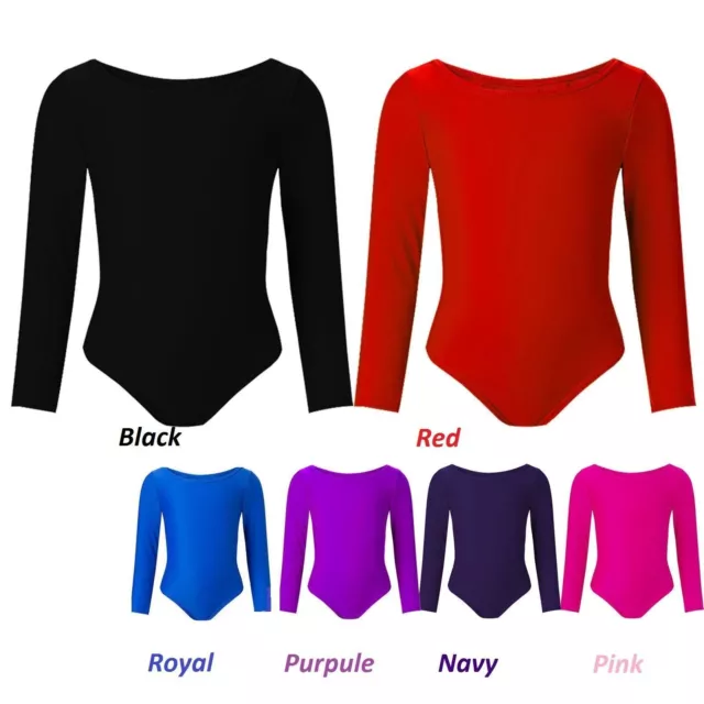 Uniforme bambina body danza ginnastica balletto maniche lunghe body 2-17