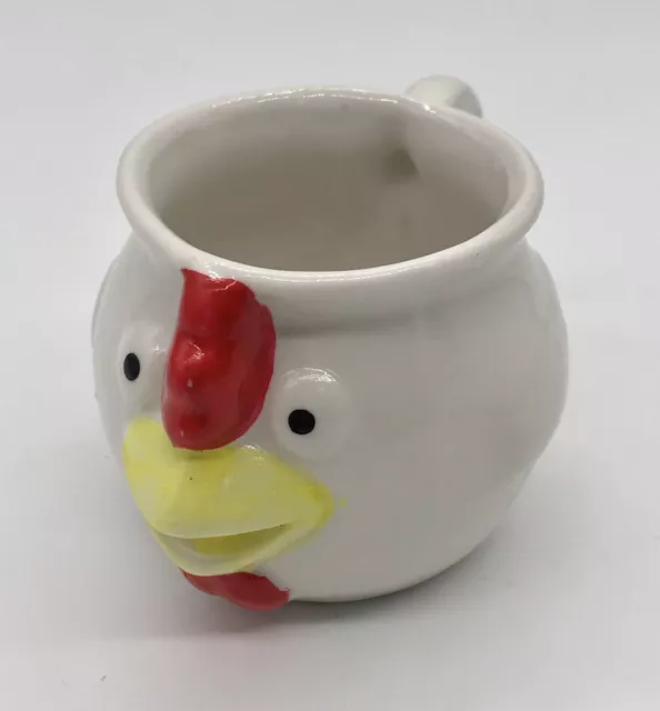 Vtg Retro 1950’s Ceramic Chicken Rooster Creamer Pitcher White Red Yellow Black