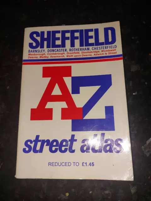 Vintage Sheffield Street/Road Map/Atlas Geographers A-Z Map Company 1991 Book