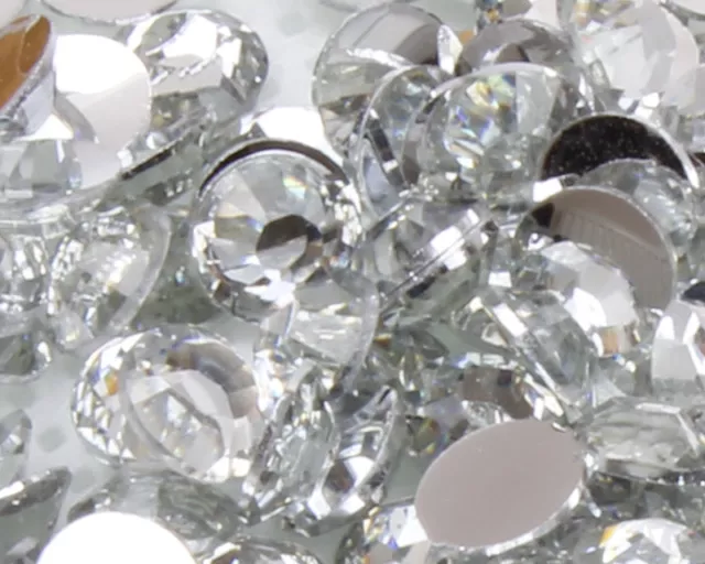Clear Crystal Flat Back Nail Art Rhinestones Gems 2MM-6MM Glitter Beads