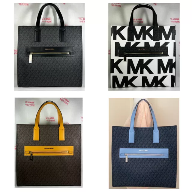 MICHAEL KORS KENLY LG NS SIGNATURE TOTE/ DOUBLE ZIP WALLET OPTIONS POWDERED  BLUS
