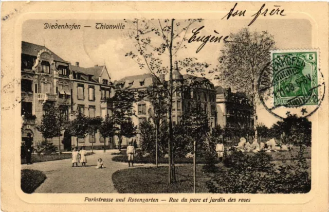 CPA AK DIEDENHOFEN THIONVILLE Parkstrasse und Rosengarten Rue du. (454776)