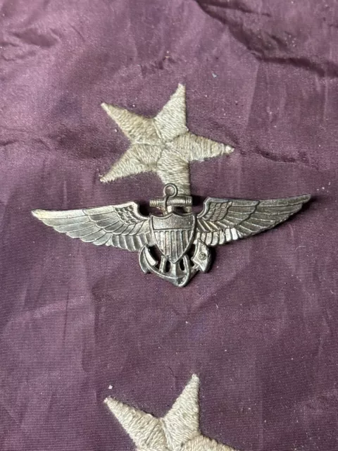 ORIG. WWII US Navy Naval Aviator Enlisted Pilot Wings Sterling Marked ...