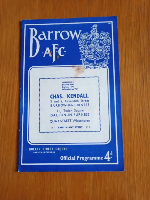 Barrow v Stockport County. 12th March, 1960. Division 4.