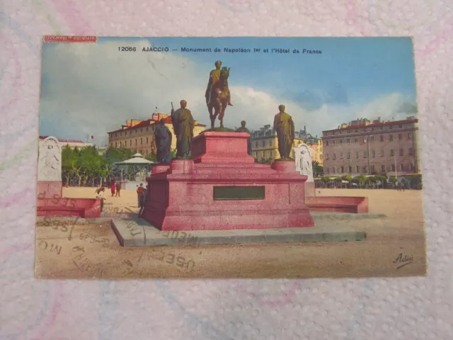 CPA - AJACCIO - Monument de Napoléon 1er et l'hotel de France