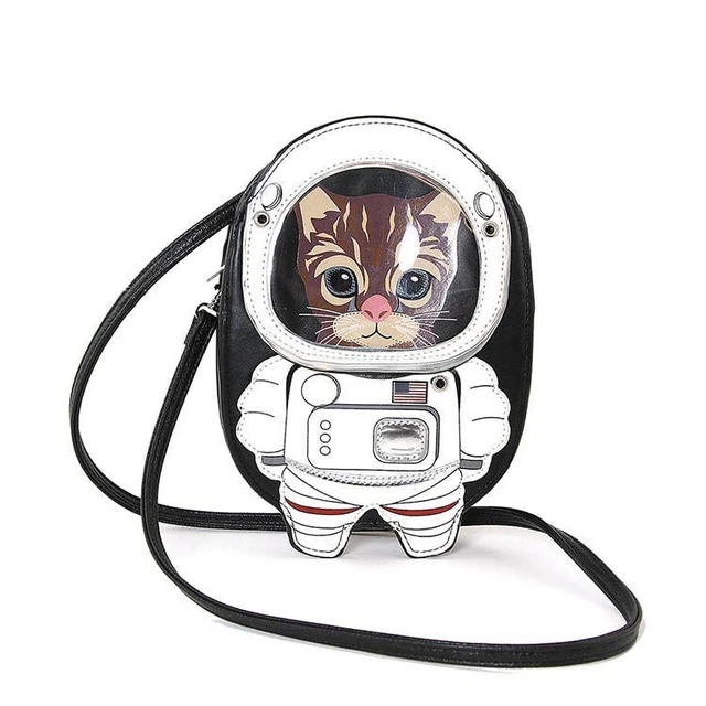 New Sleepyville Critters Astronaut Tabby Cat Kitten Crossbody Womens Bag Purse