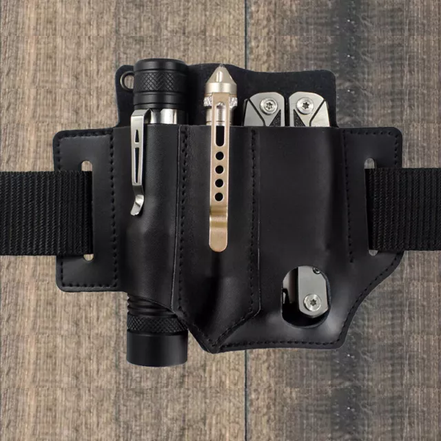 Tactical Multi Tool Belt Leather Bag Portable Tool Storage Holster Waist Pocket