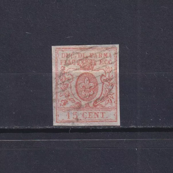 ITALY PARMA 1857, Sc# 9, CV $350, signed, Used