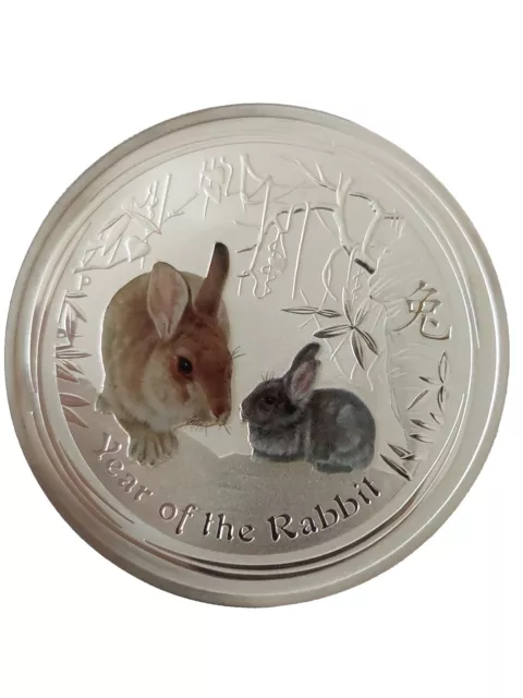 2011Hase Color Silber Lunar 2 Rabbit 1/2 oz