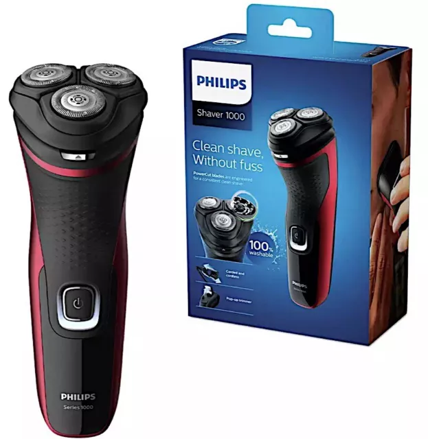 Philips Corded Cordless Dry Rotary Shaver Razor S1333 Series 1000 PowerCut Blade