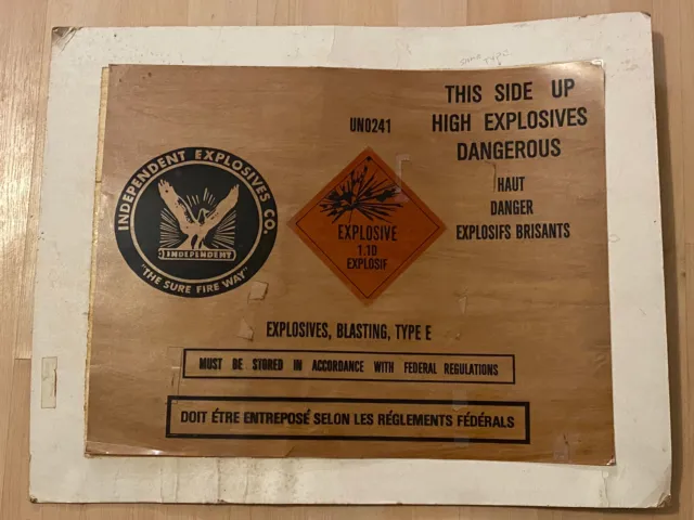 Independent Explosives Co Pittston, PA Advertising Employee Plan Sign Crate