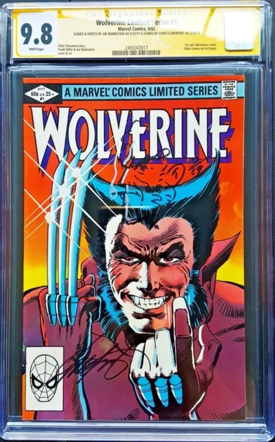 Wolverine Limited Series #1 CGC 9.8 SS Dual signed with remarque. WOLVERINE MCU
