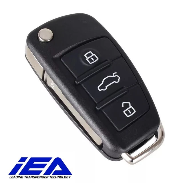 Llave Original IEA Con Chip Para Audi A4, Q3, Q5 - Telecomando Cierre Centralizado, Color Plata