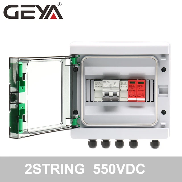 Solar PV Combiner Box Plastic 15A 1string 550VDC Circuit Breaker for Solar Panel