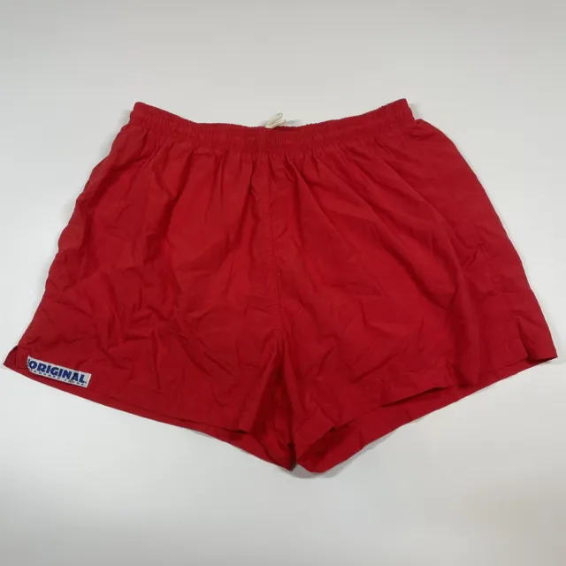 Vintage The Original Lifeguard Swim Trunks Red Made in USA Size XL