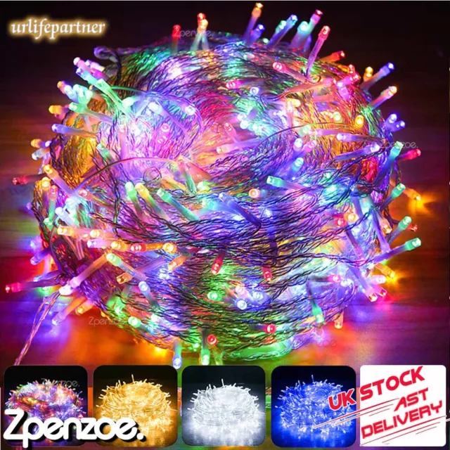Xmas Fairy String Lights 10-200LED UK Plug Christmas Tree Wedding Party Garden